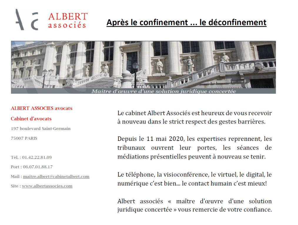 DECONFINEMENT ALBERT ASSOCIES